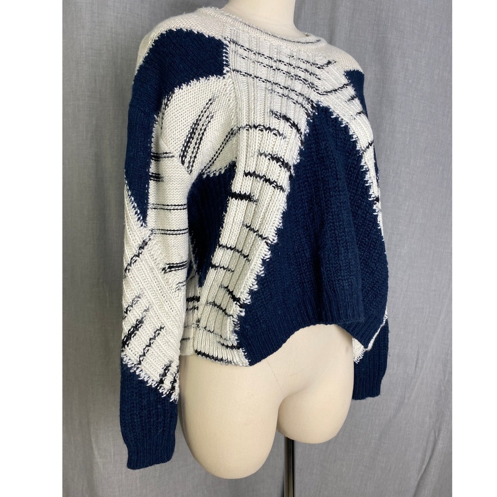 Reiss Navy and White Crewneck Sweater